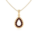 natural garnet infinity love knot necklaces in yellow gold vermeil